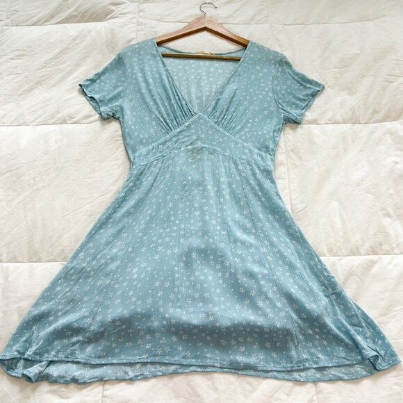 PacSun LA Hearts Blue Floral Bodice Swing Mini Sundress Women’s Size Small - Picture 3 of 6